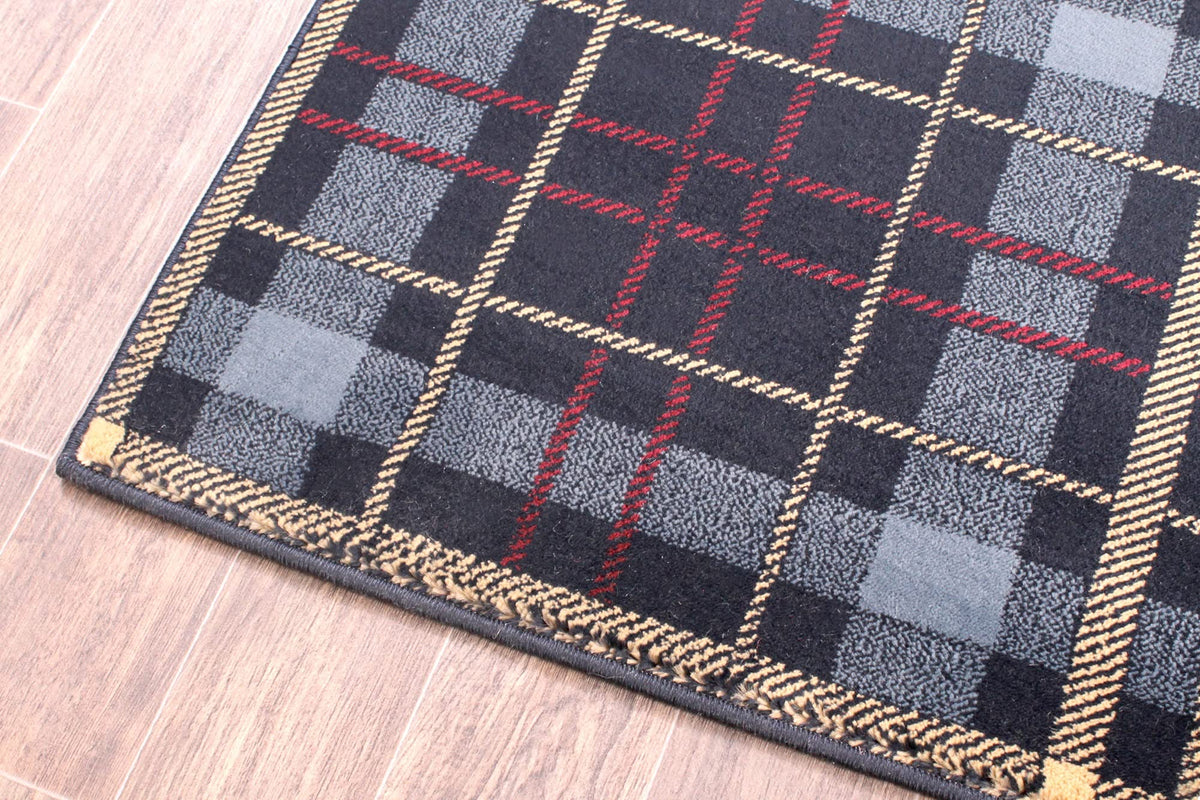 Highland Tartan Rug for Living Room Bedroom Check Quality Rug