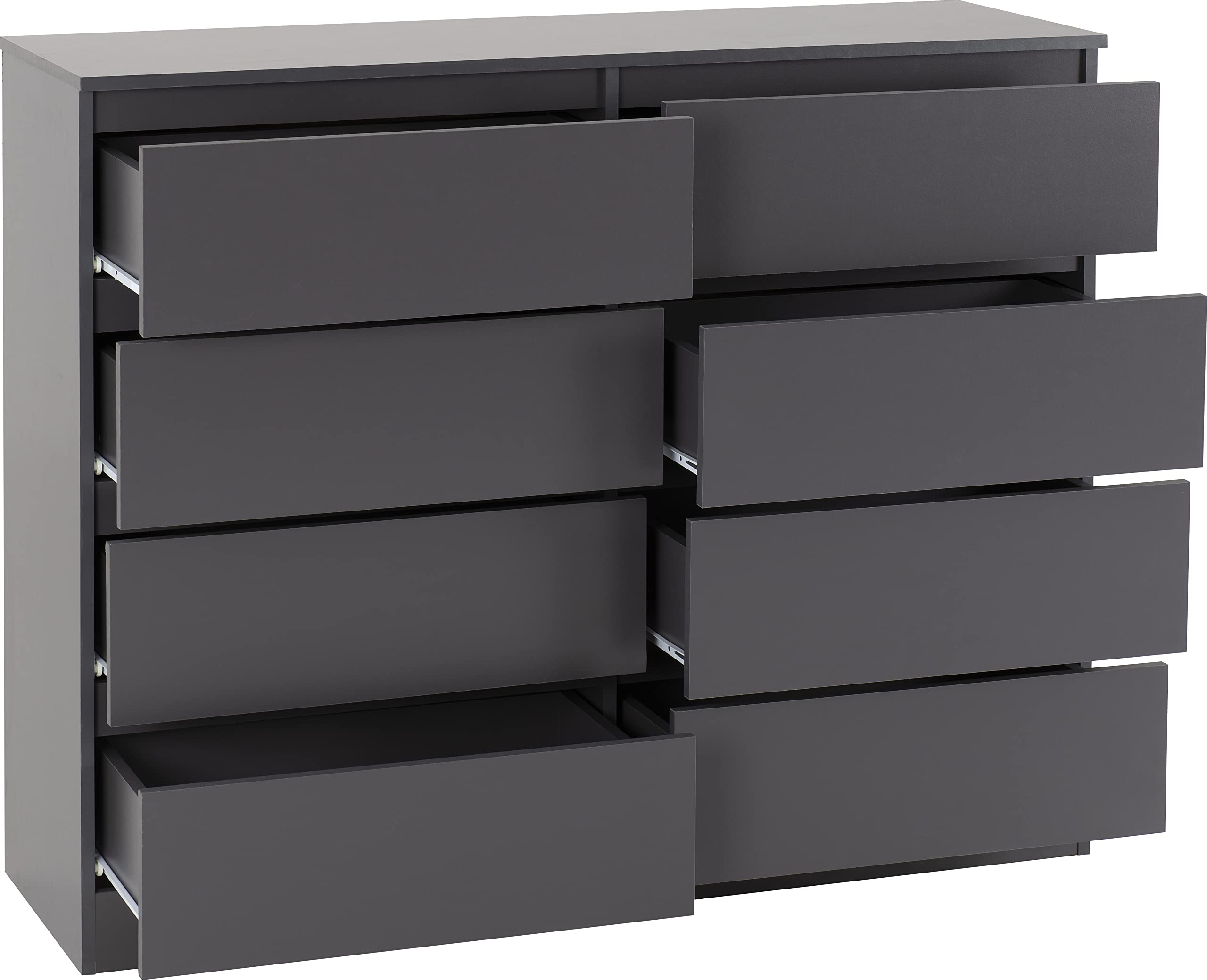 Seconique Malvern 8 Drawer Chest in Grey