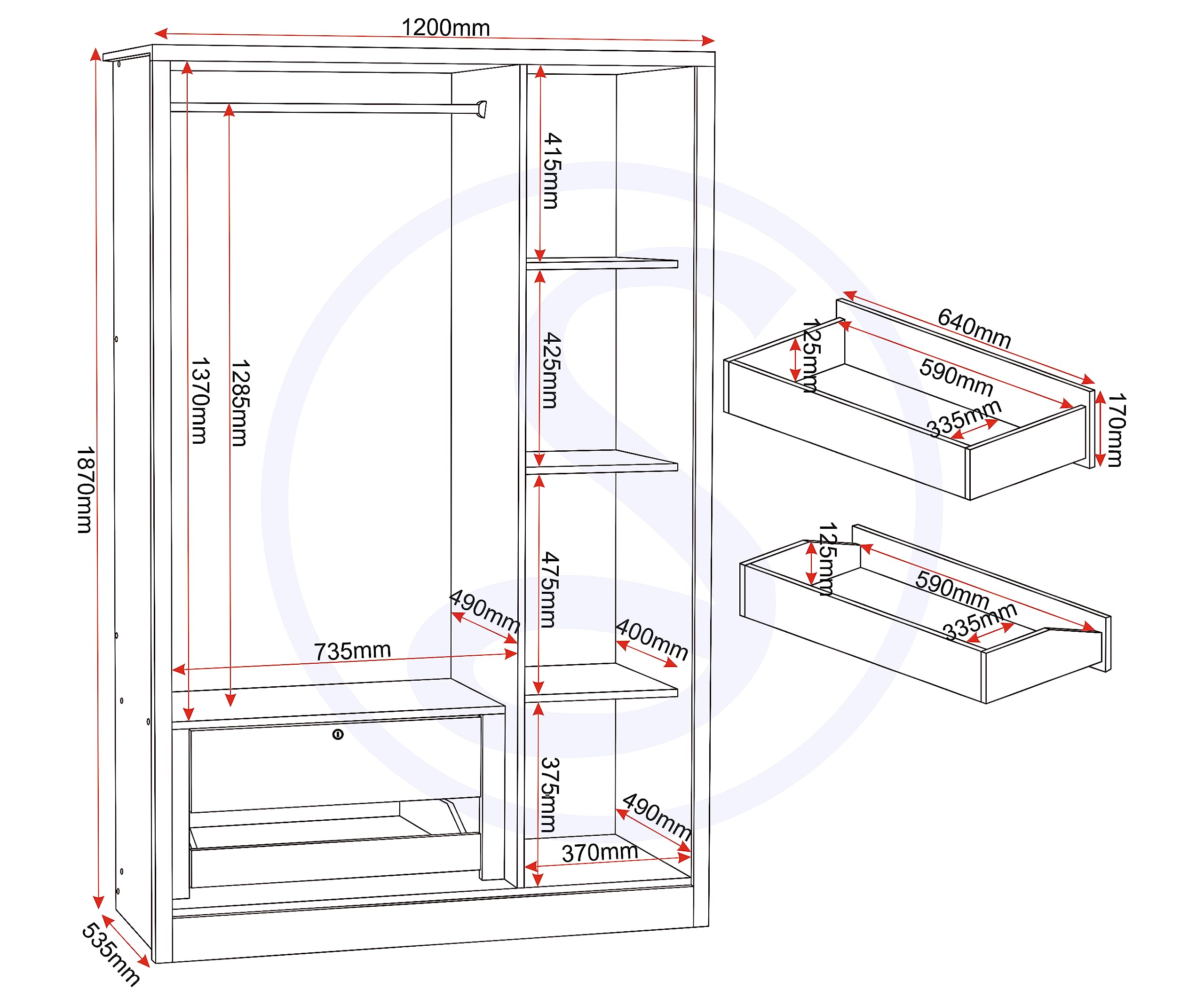 Seconique Lisbon Door Sliding Wardrobe