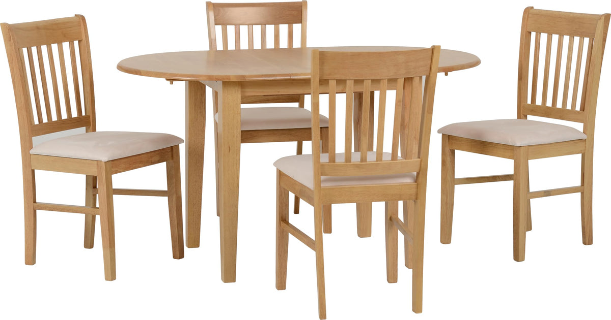Seconique Oxford Extending Dining Set with 4 Mink Micro Suede Chairs