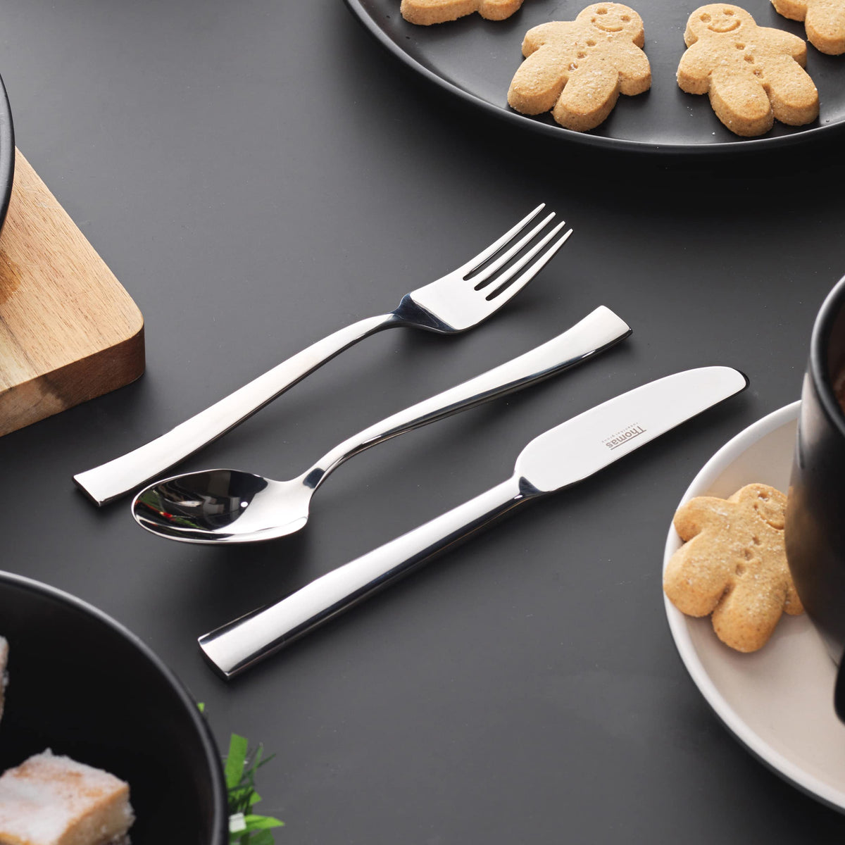 Thomas P501345 Children's Cutlery - 3-Pcs 18/10 Stainless Steel Kids Flatware Set With Knife/Fork/Spoon, Lightweight Toddler Silverware, Healthy, Mirror Polished, Smooth Edges, Easy Grip Handles