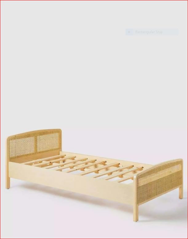 Furniture 321 Noah Rattan Children's Bed Frame - Kids Toddler Single Bed 102.5 x 198.5 cm