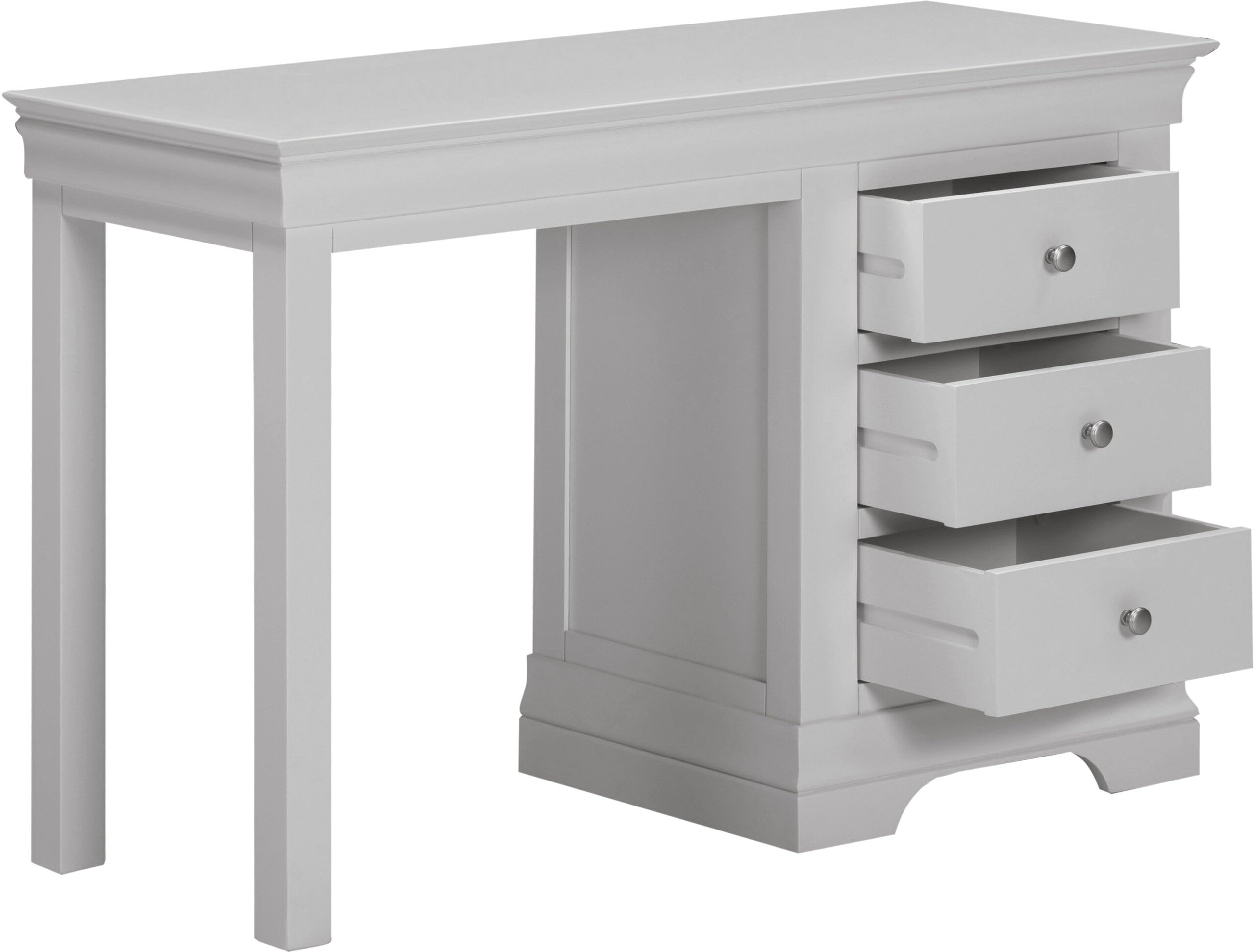 Furniture 321 Bordeaux 3 Drawer Dressing Table, 115x44.5x76cm, French-Inspired Traditional Style, Fully Assembled