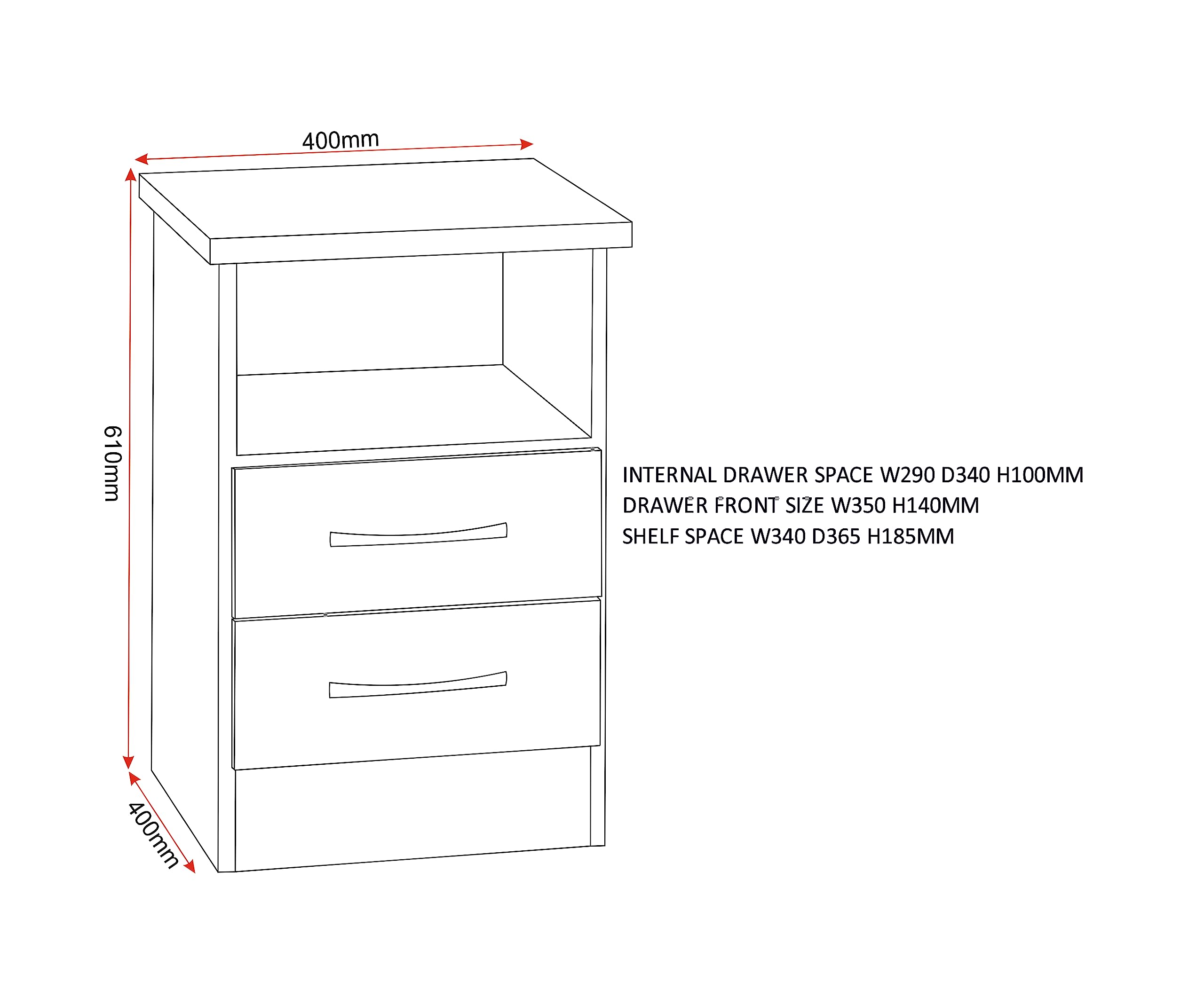 Seconique Nevada Drawer Bedside