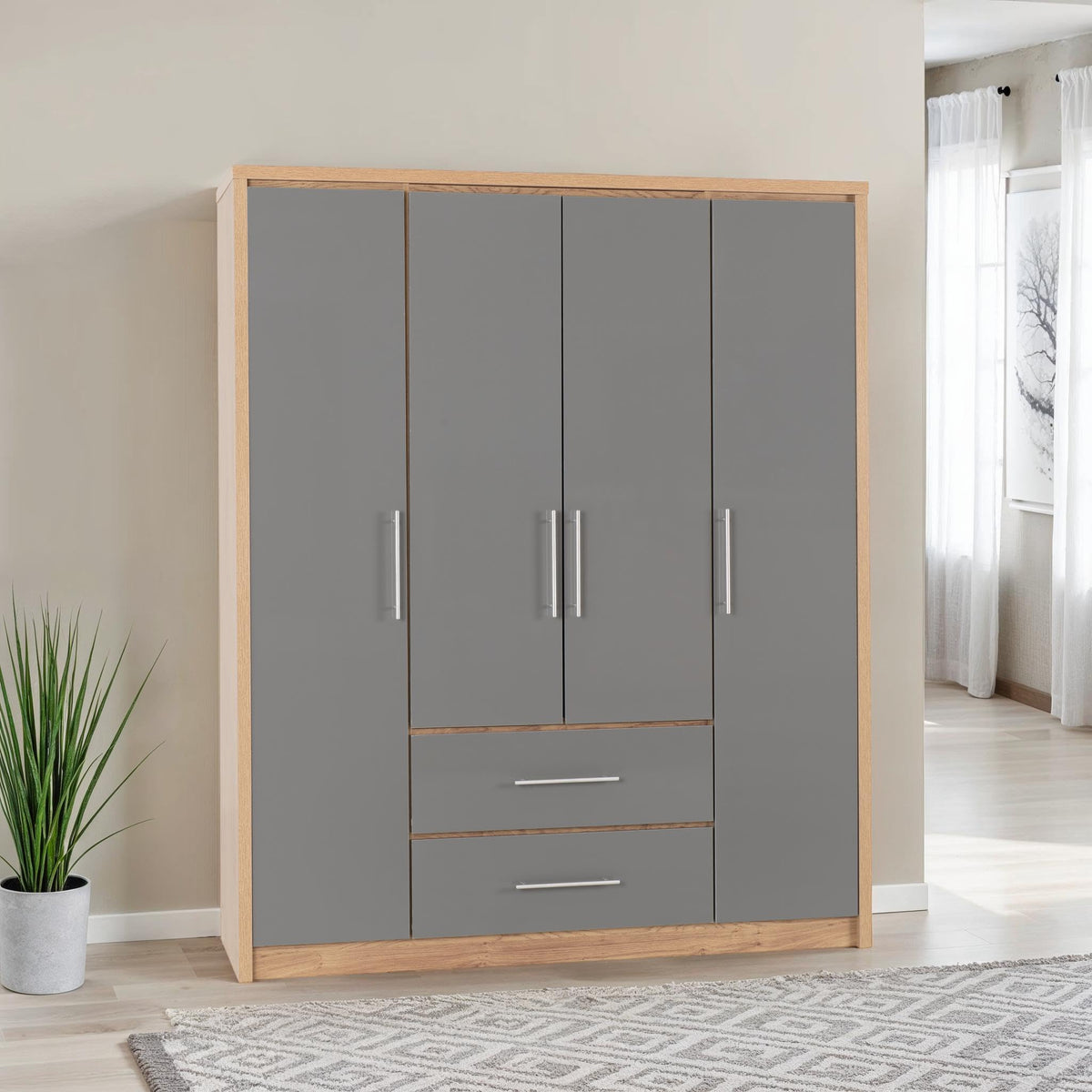 Seconique Seville 2 Door 1 Drawer Wardrobe