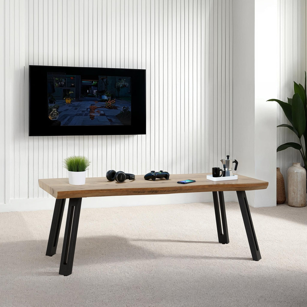 Seconique Quebec Wave Edge Coffee Table in Medium Oak Effect
