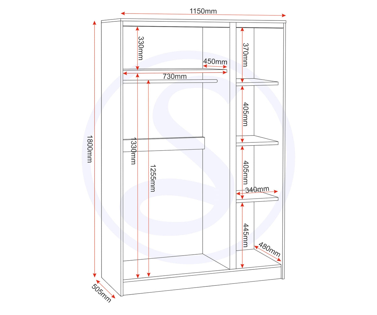 Seconique Malvern 3 Door Wardrobe in White