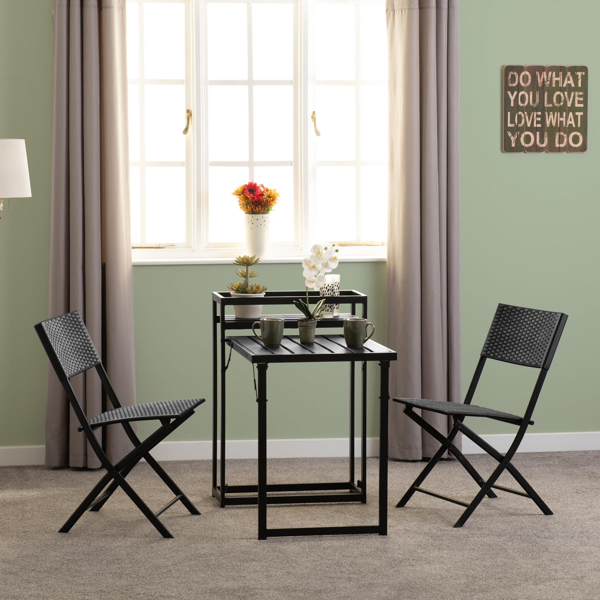 Seconique Foldaway 1+2 Garden Set in Black