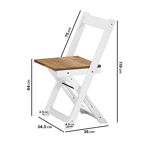 Furniture 321 Santos Butterfly Dining Set with 4 Folding Chairs White & Pine