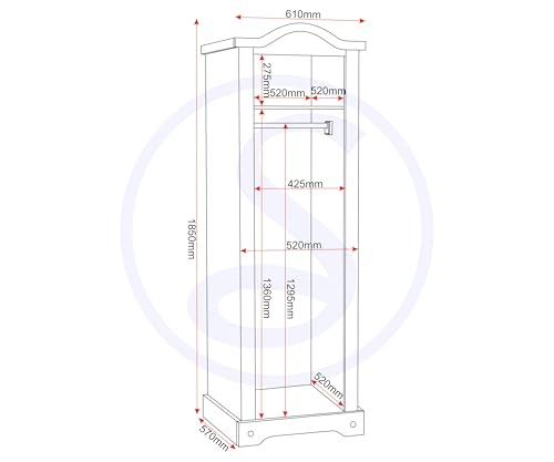 Seconique Corona 3 Door Wardrobe