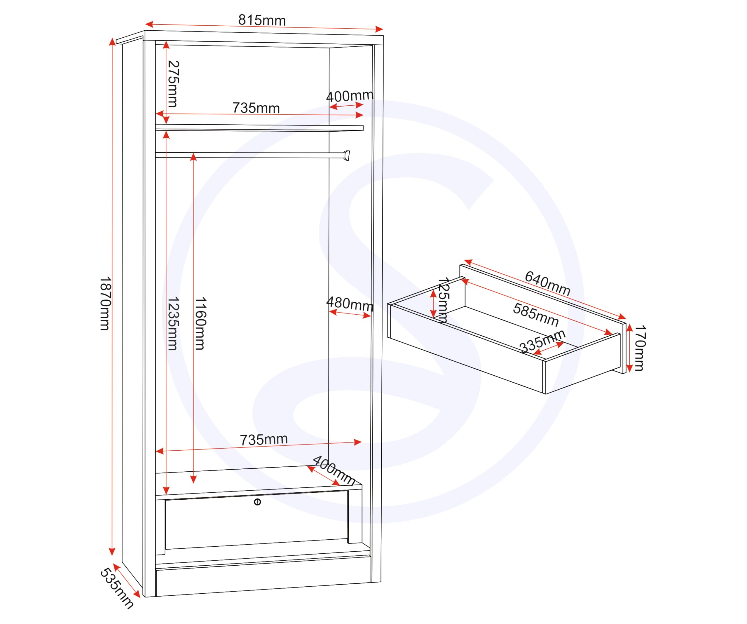 Seconique Lisbon Door Sliding Wardrobe
