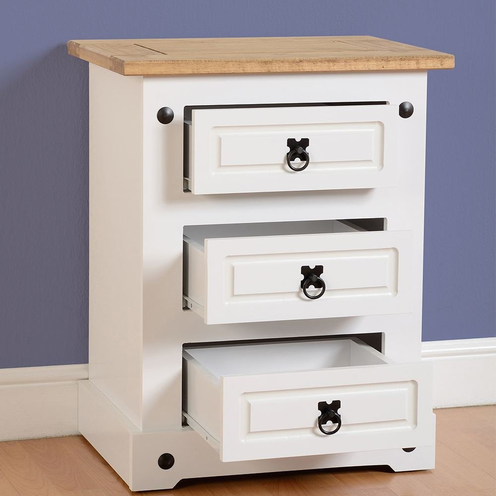 Corona 3 Drawer Bedside Chest