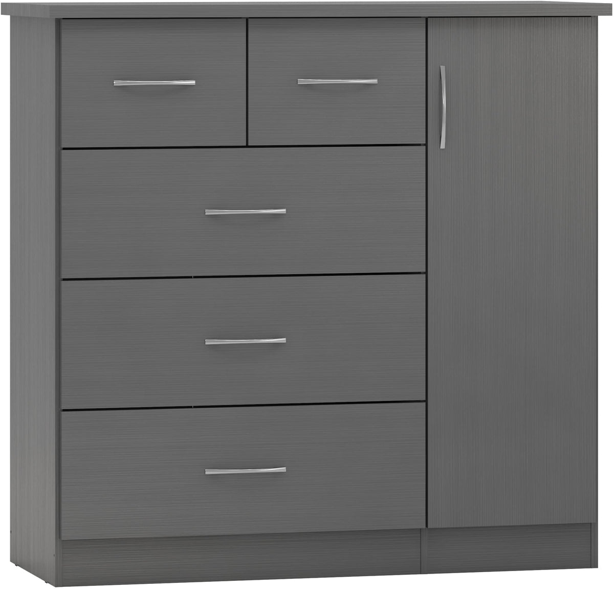 Seconique Nevada 5 Drawer Low Wardrobe, Engineered Wood
