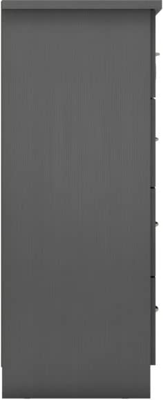 Kelsey Stores Nevada 5 Drawer 1 Door Low Wardrobe Chest With Metal Hanging And Metal Handles