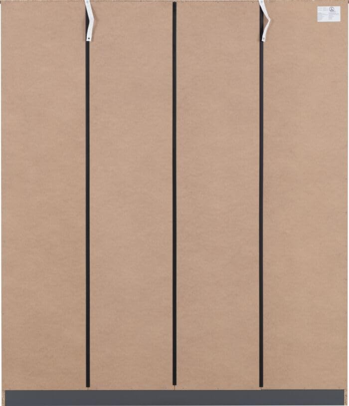 Furniture 321 Dakota 4 Door Wardrobe with Hanging Rail & Internal Shelving | White & Dark Grey | Bedroom Storage