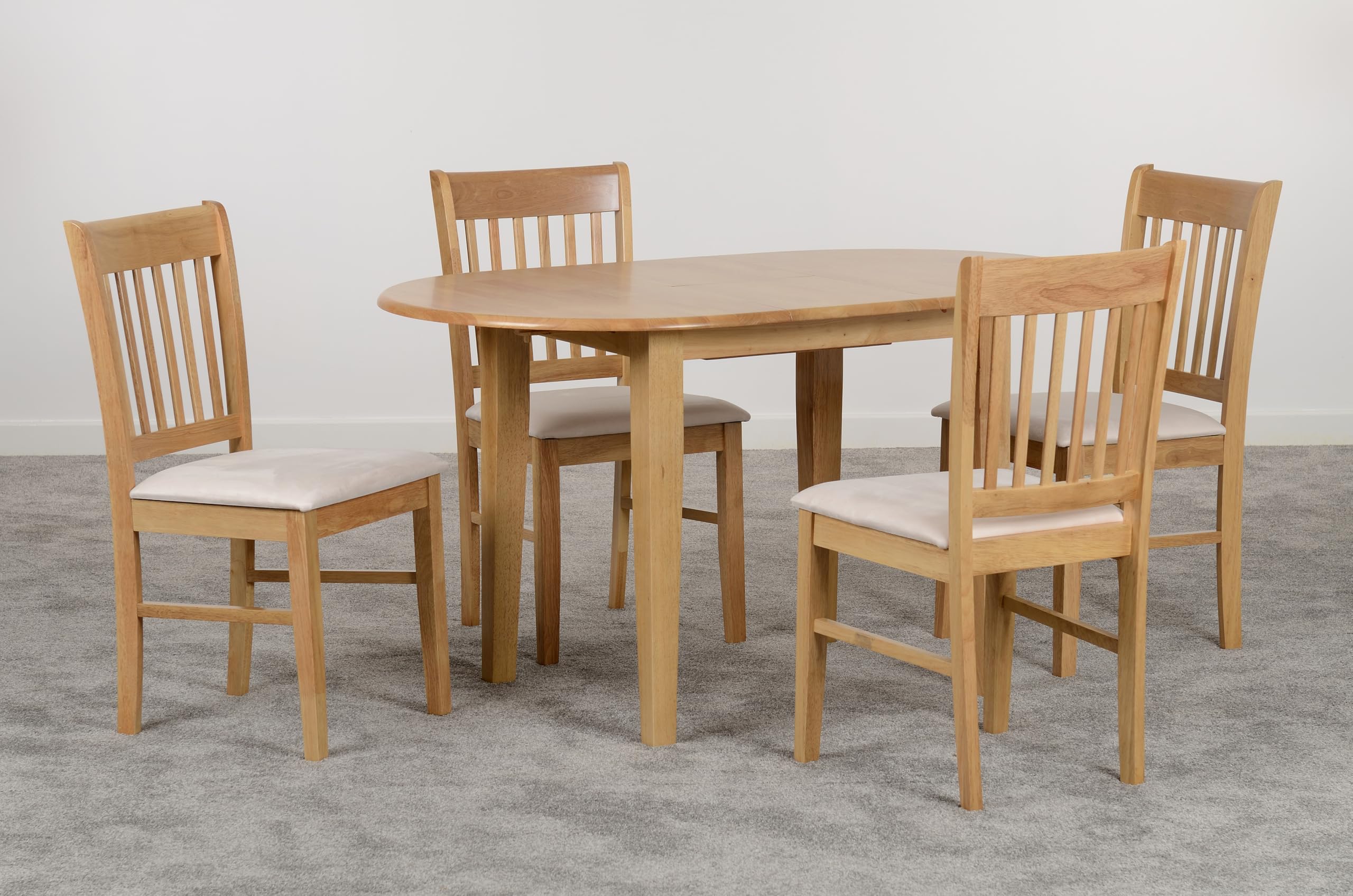 Seconique Oxford Extending Dining Set with 4 Mink Micro Suede Chairs