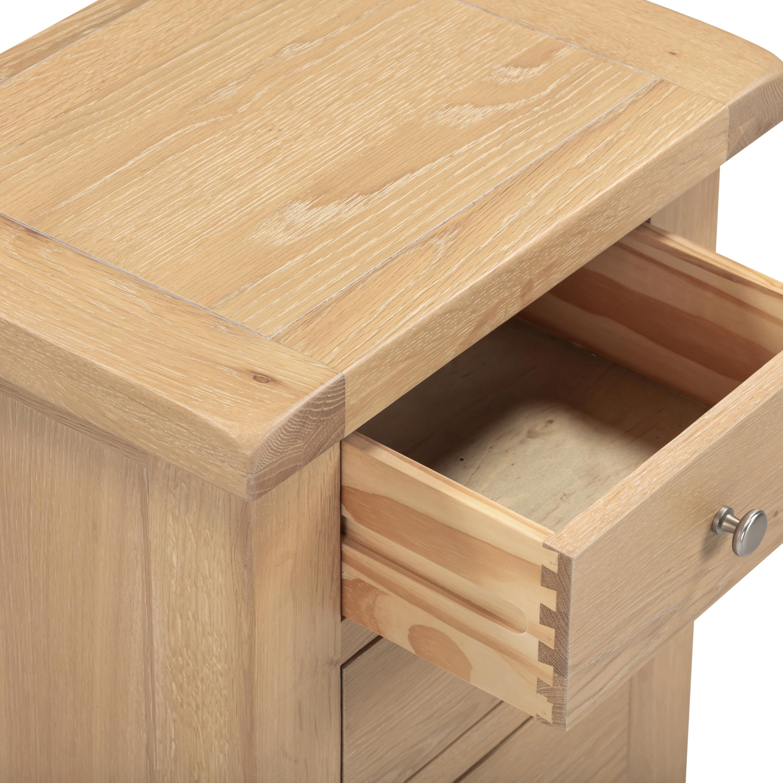 Seconique Windsor 3 Drawer Bedside in Natural Oak
