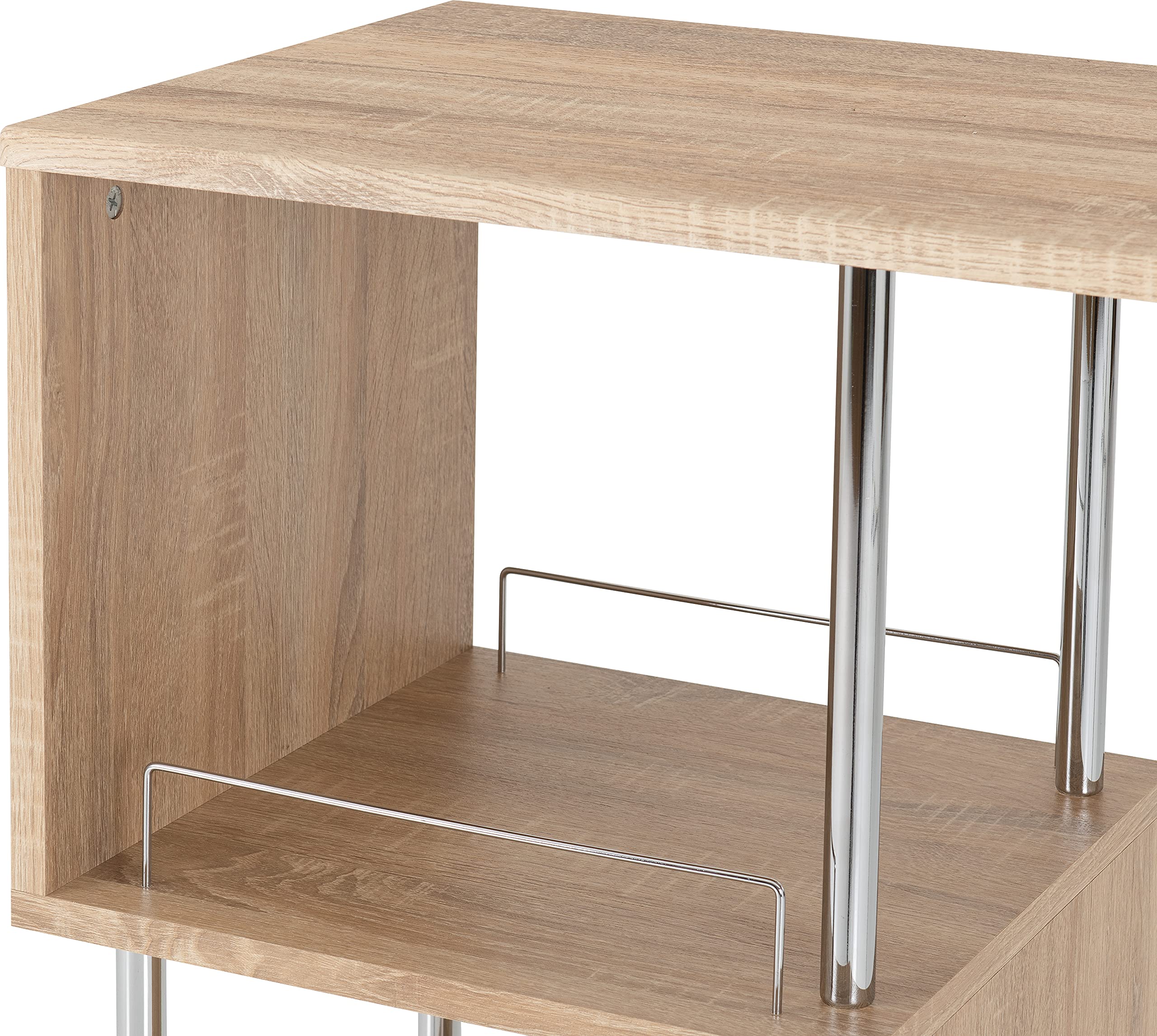 Seconique Charisma Home Bar Table in Light Sonoma Oak Effect Veneer/Chrome