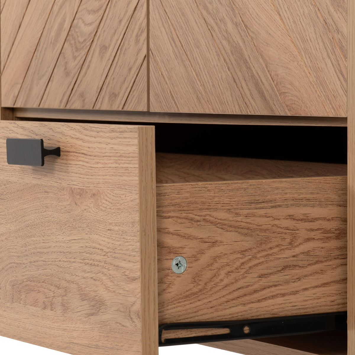 Seconique Leon 2 Door 1 Drawer Wardrobe in Medium Oak Effect