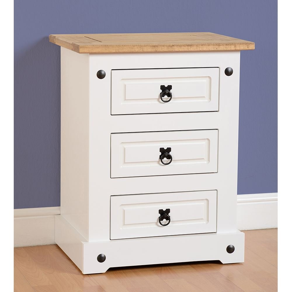 Corona 3 Drawer Bedside Chest