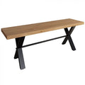 Isambard Dining Table, Wood, Metal, Oak, 1.3 m