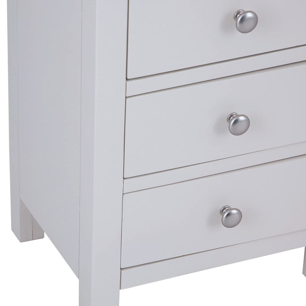 The Furniture Outlet Salisbury Grey Painted Oak 3 Drawer Bedside Table