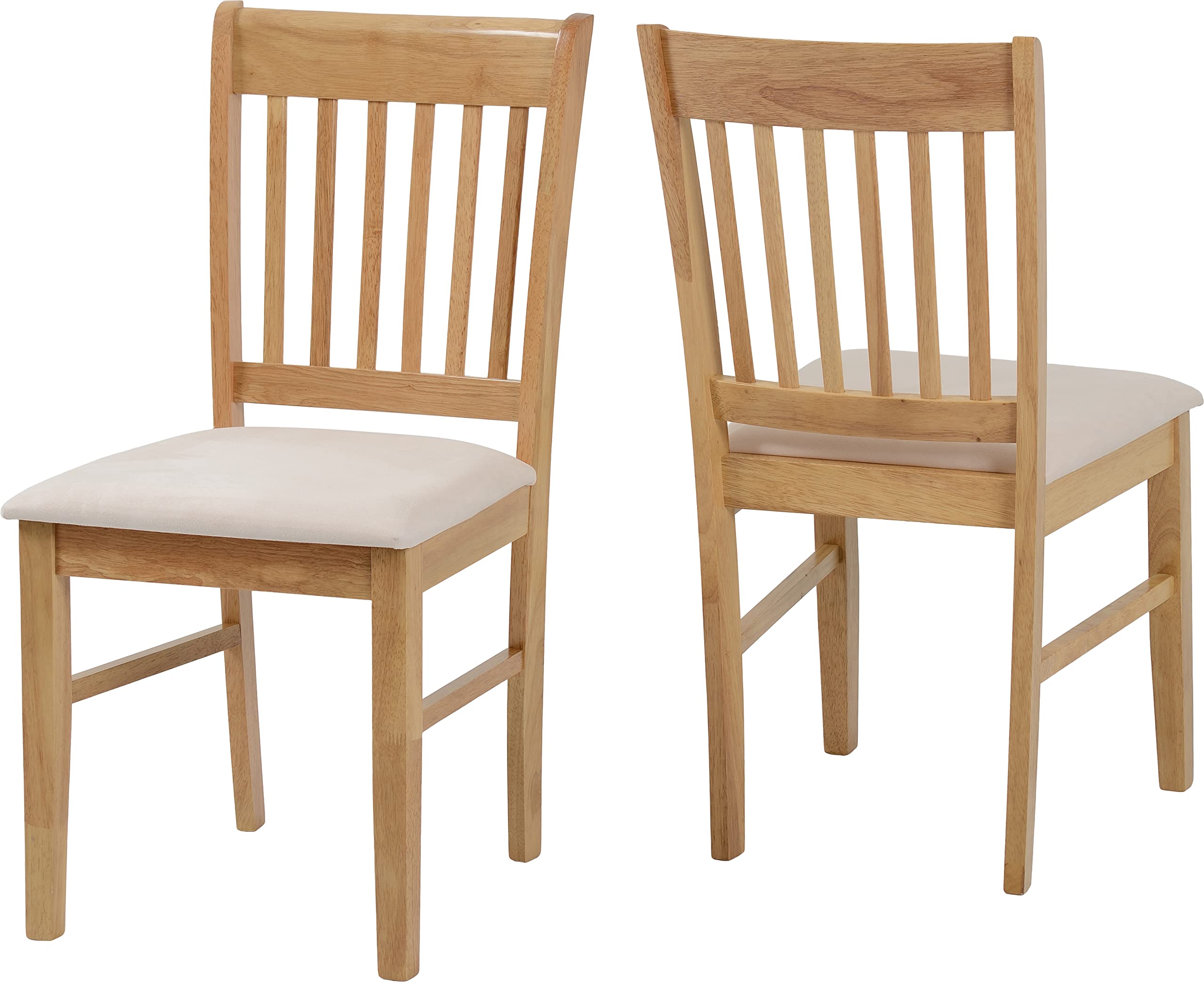 Seconique 1 x PAIR of Oxford Chairs in Natural Oak/Mink Microsuede