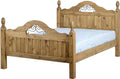 Corona Scroll 4'6 Double Bed Frame Solid Pine Distressed Waxed Finish