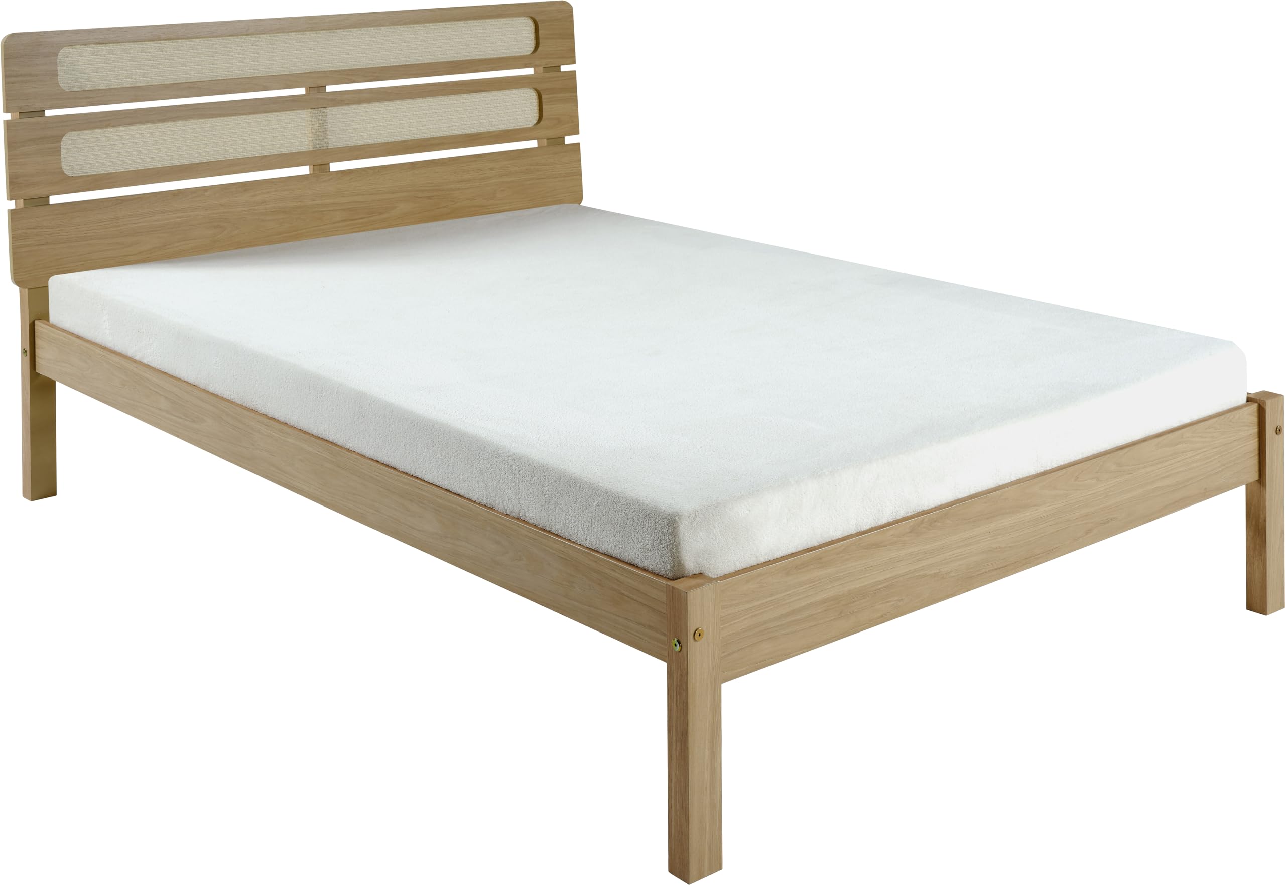 Seconique Santana 5' Bed in Light Oak/Rattan Effect - King Size