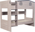 Furniture 321 Children's Hector Bunk Bed Ash Grey With Ladder, Kids Twin Sleeper, Solid Frame, Children's, Single 3 Foot No Delivery To Flats
