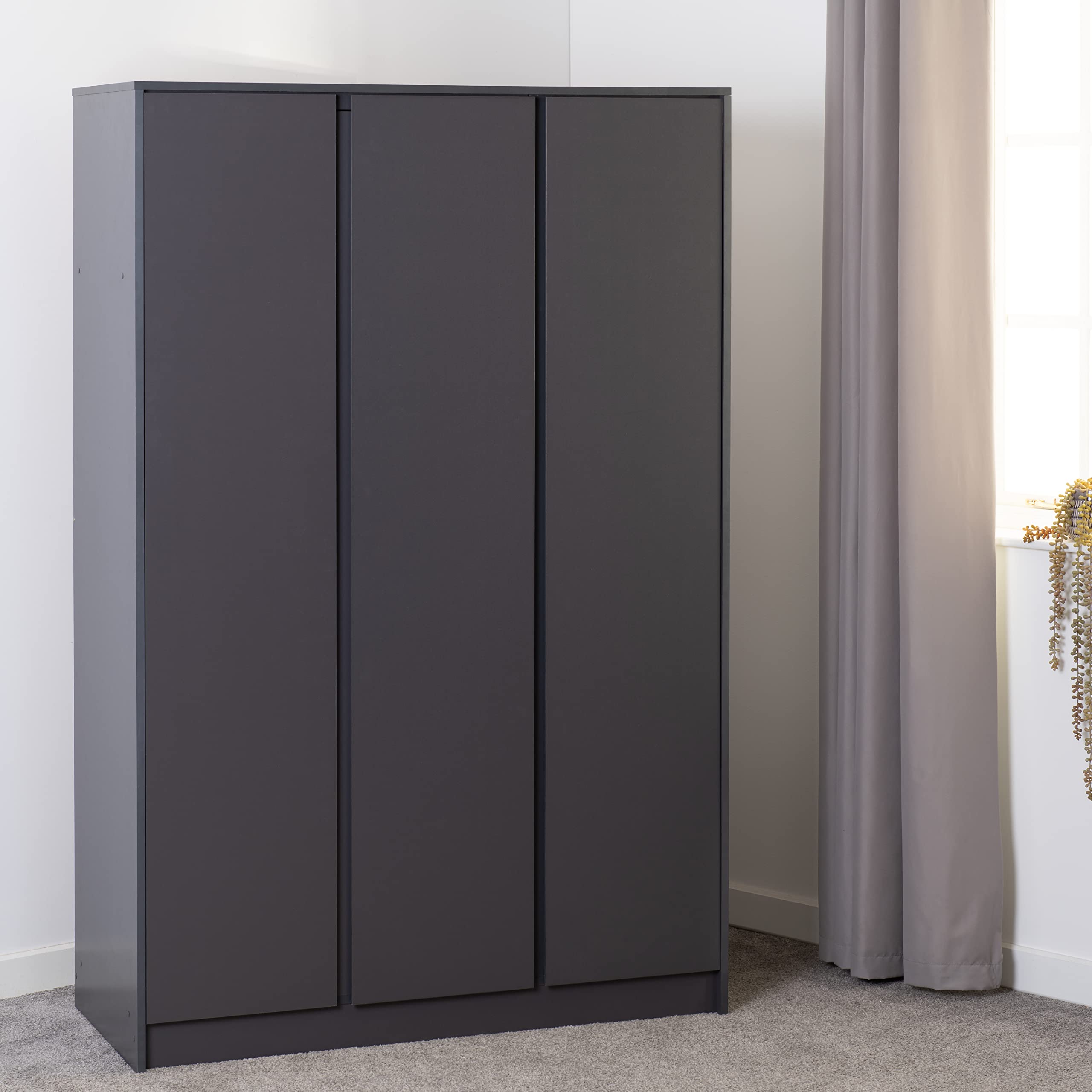 Seconique Malvern 3 Door Wardrobe in Grey