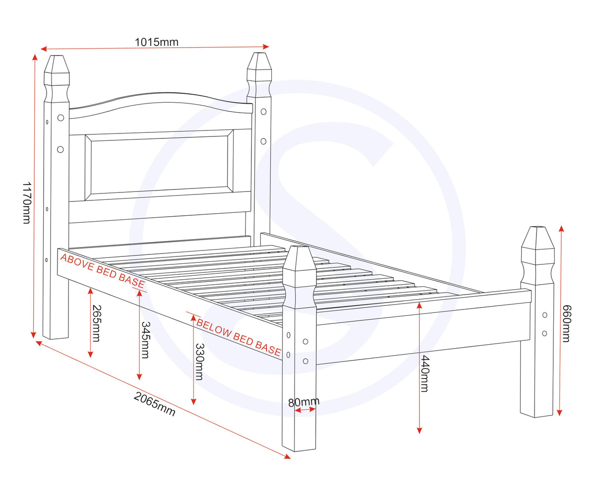Seconique Corona 3 Feet Bed High Foot End