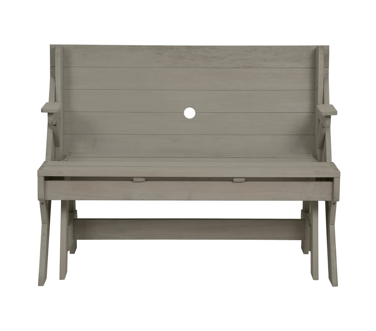 Furniture 321 GARDEN HARDWOOD CONVERTIBLE FOLDING PICNIC TABLE BENCH 2 IN 1 MADE FROM EUCALYPTUS WOOD GREY
