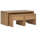 Furniture 321 Nested Coffee Table Set, 3 Pieces, Oak Wood Finish, Modern Design