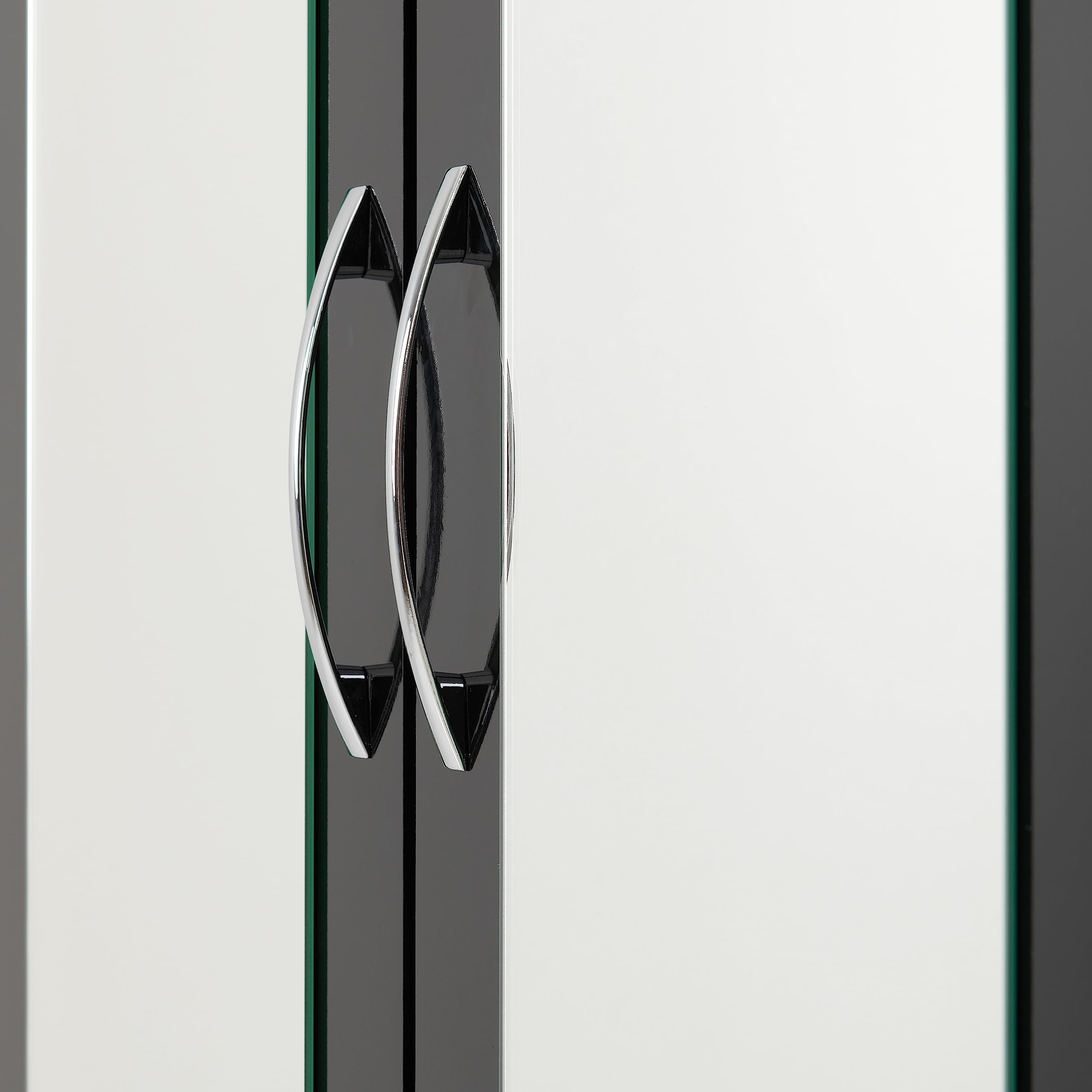 Seconique Nevada 4 Door 2 Drawer Mirrored Wardrobe in 3D Effect Grey