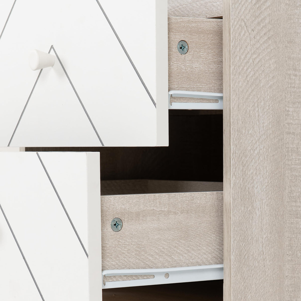 Seconique Dixie 2 Drawer Bedside in Dusty Grey/White
