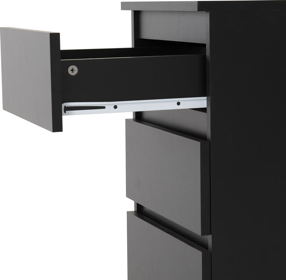 Seconique Malvern 3 Drawer Bedside X2 in Black