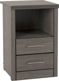 Seconique Lisbon 2 Drawer 1 Shelf Bedside Cabinet