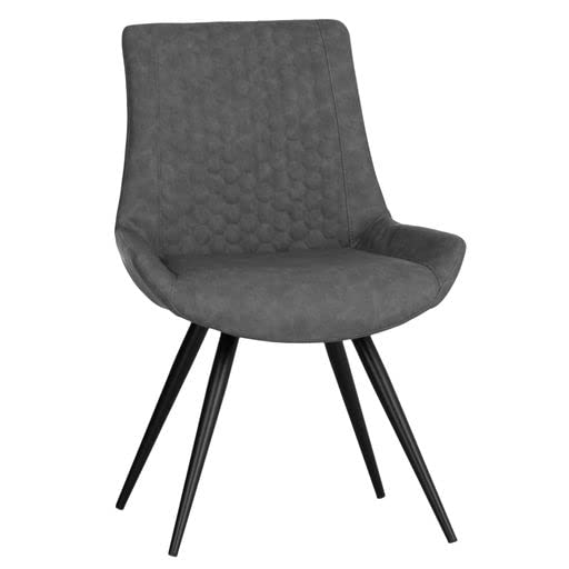 The Furniture Outlet Industrial Grey Honeycomb Pattern Dining Chair