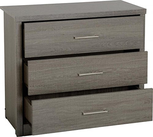 sec Lisbon 3 Drawer Chest (Black Wood Grain)