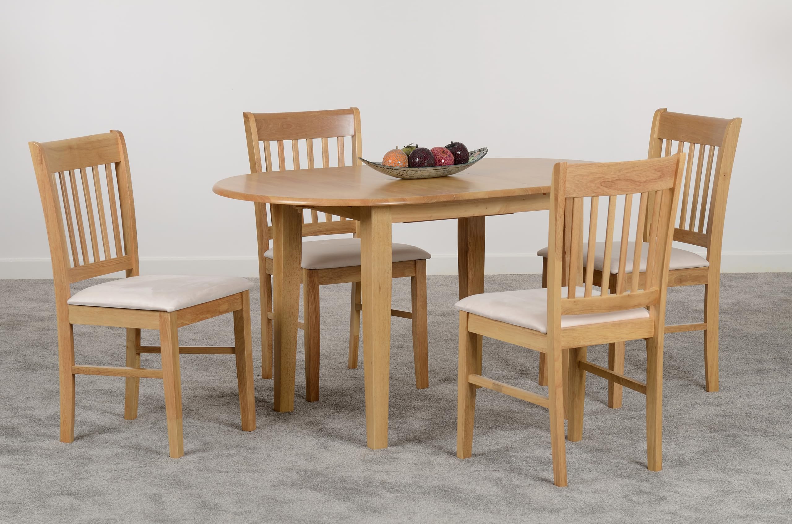 Seconique Oxford Extending Dining Set with 4 Mink Micro Suede Chairs