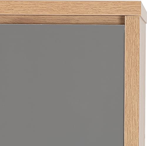 Furniture 321 Seville 4 Door 2 Drawer Wardrobe Grey High Gloss, Light Oak Effect Veneer (No Delivery To Flats)
