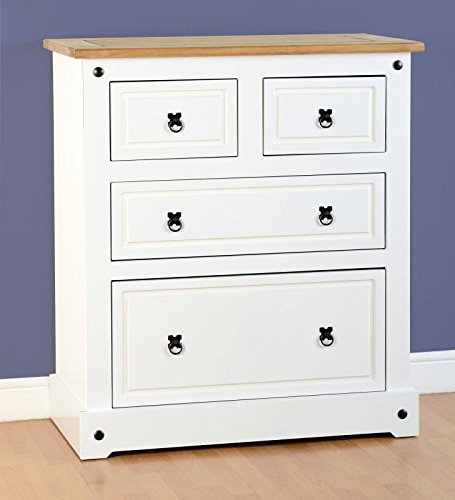 sec Corona 2+2 Drawer Chest in Distressed Waxed Pine (White)
