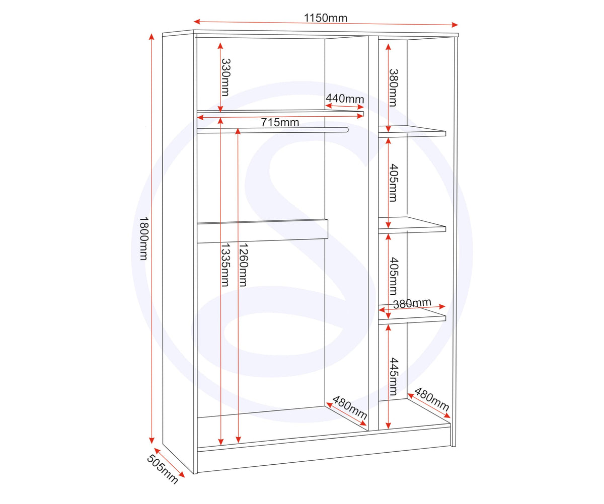 Seconique Malvern 3 Door Wardrobe in Urban Snow