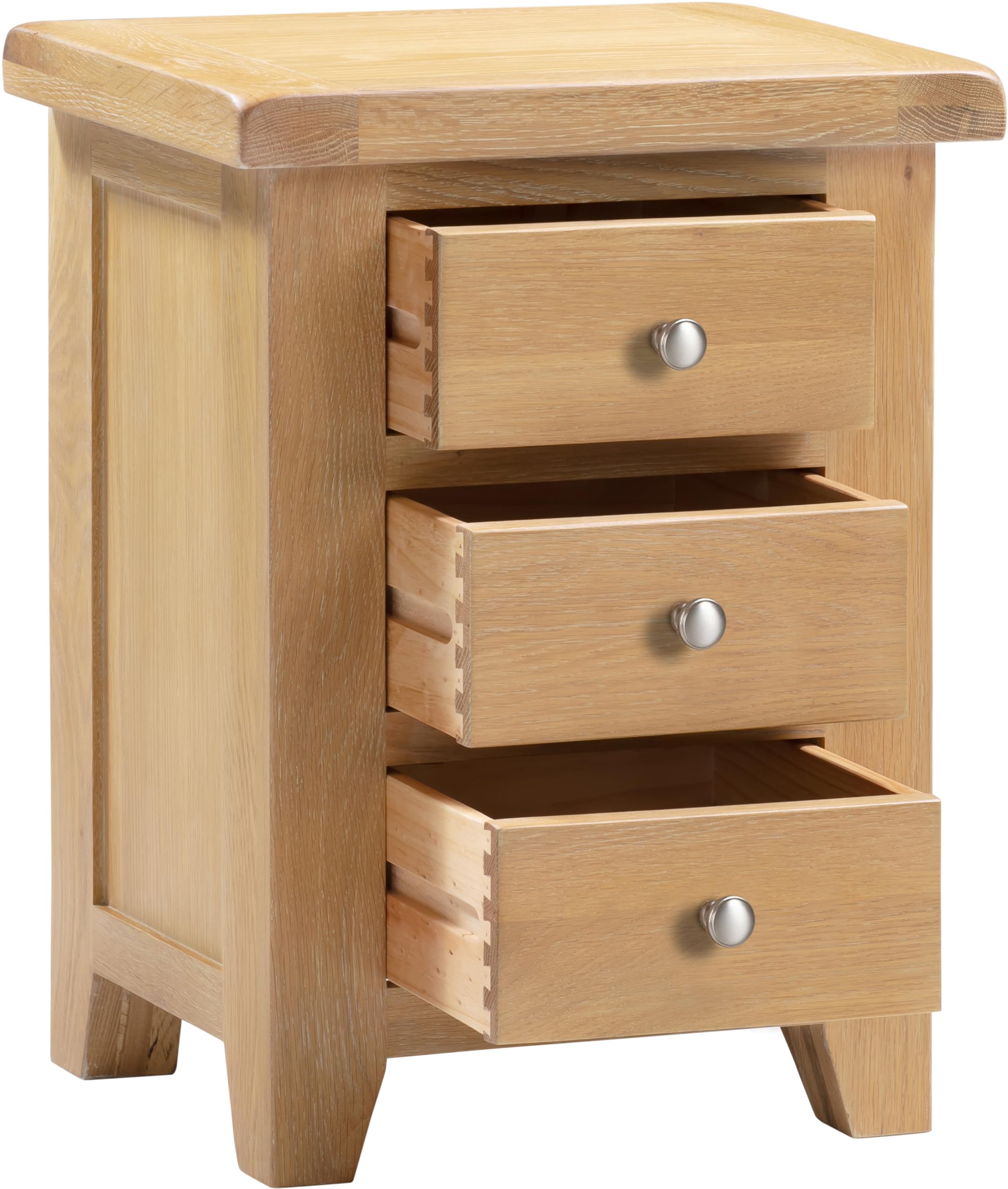 Seconique Windsor 3 Drawer Bedside in Natural Oak