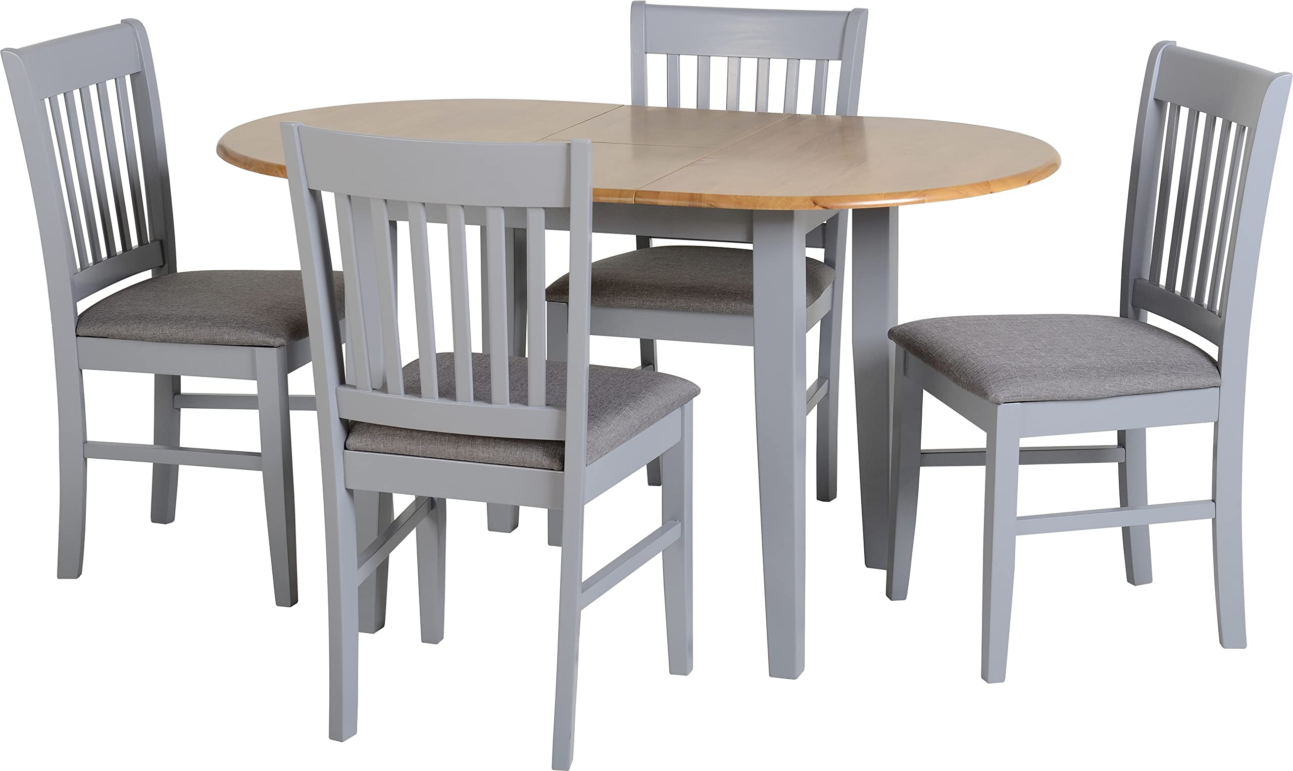 Seconique Oxford Extending Dining Set with 4 Mink Micro Suede Chairs