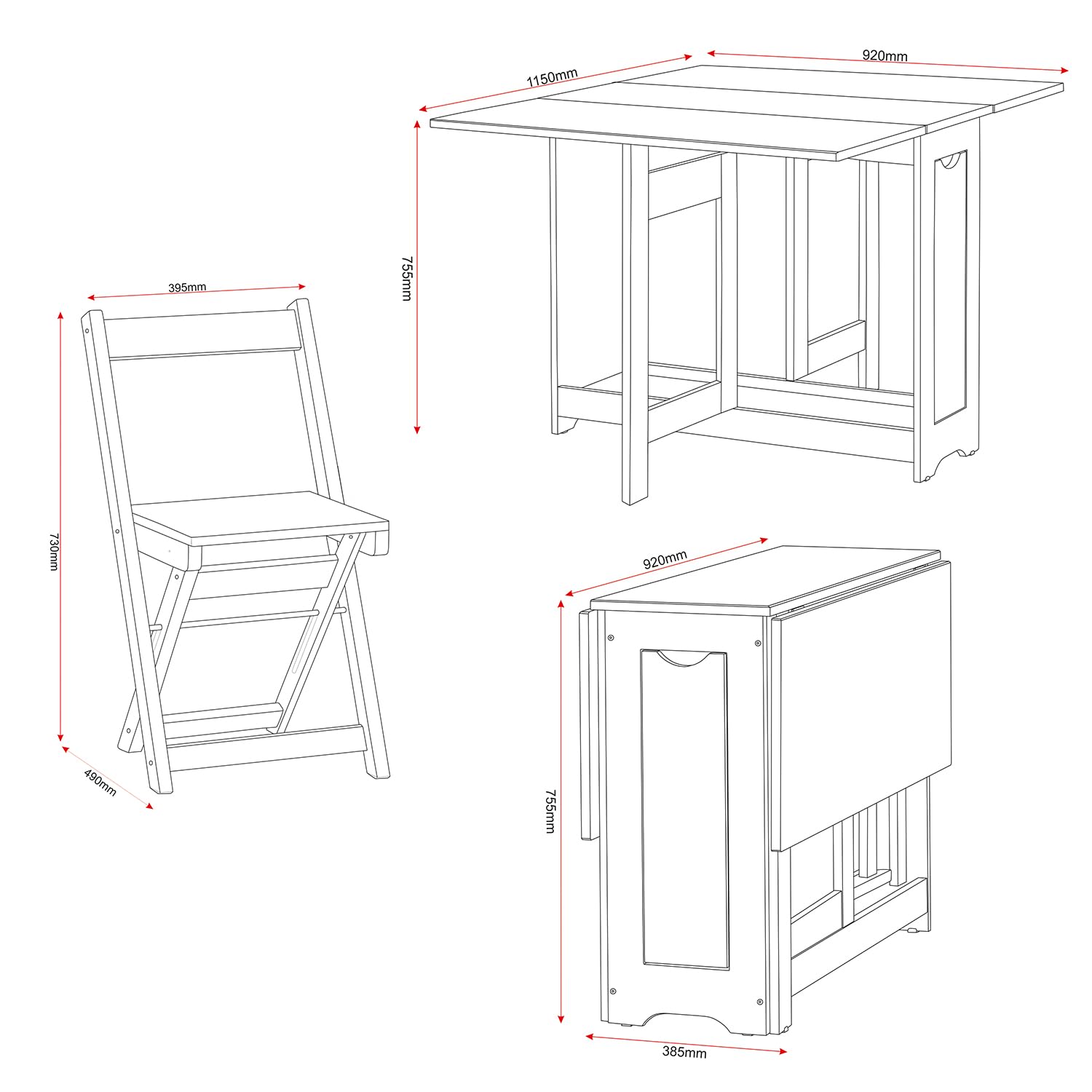 Seconique Santos Butterfly Dining Set