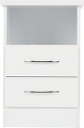 Furnisho Nevada 2 Drawer Bedside Chest Cabinet NightstandWhite Gloss