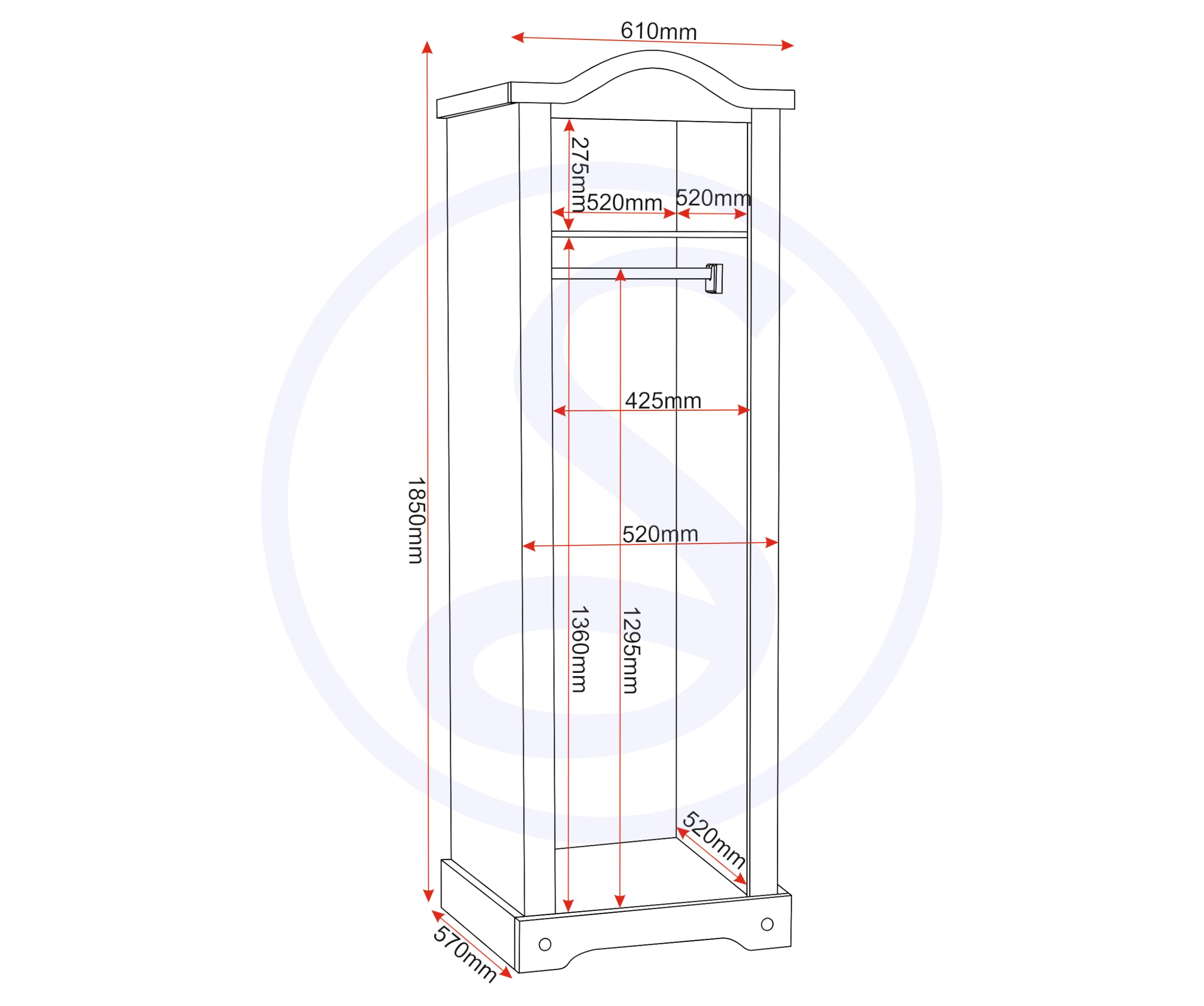 Seconique Corona 3 Door Wardrobe