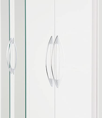 Furniture 321-4 Door 2 Drawer Mirrored Wardrobe White Gloss (No Delivery To Flats)